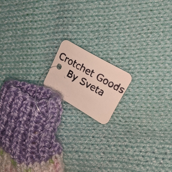 #454NWT Crochet by Sveta Handmade Baby Girl Multicolor Cardigan. Size: 12Mo - Picture 7 of 8